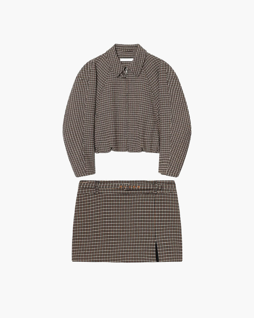Mia Traje chaqueta con cremallera y falda pata de perro