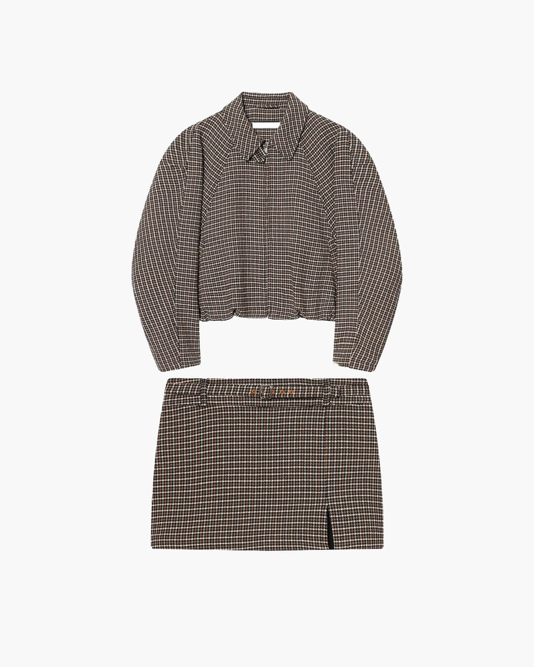 Mia Traje chaqueta con cremallera y falda pata de perro