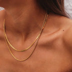 Malena | Dúo de collares bañados en oro de 18 quilates