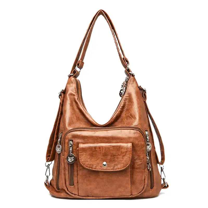 ODALIS - Bolso Bandolera de Piel Multibolsillos