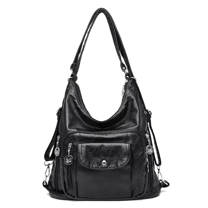 ODALIS - Bolso Bandolera de Piel Multibolsillos