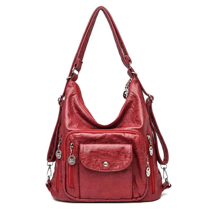ODALIS - Bolso Bandolera de Piel Multibolsillos