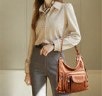 ODALIS - Bolso Bandolera de Piel Multibolsillos