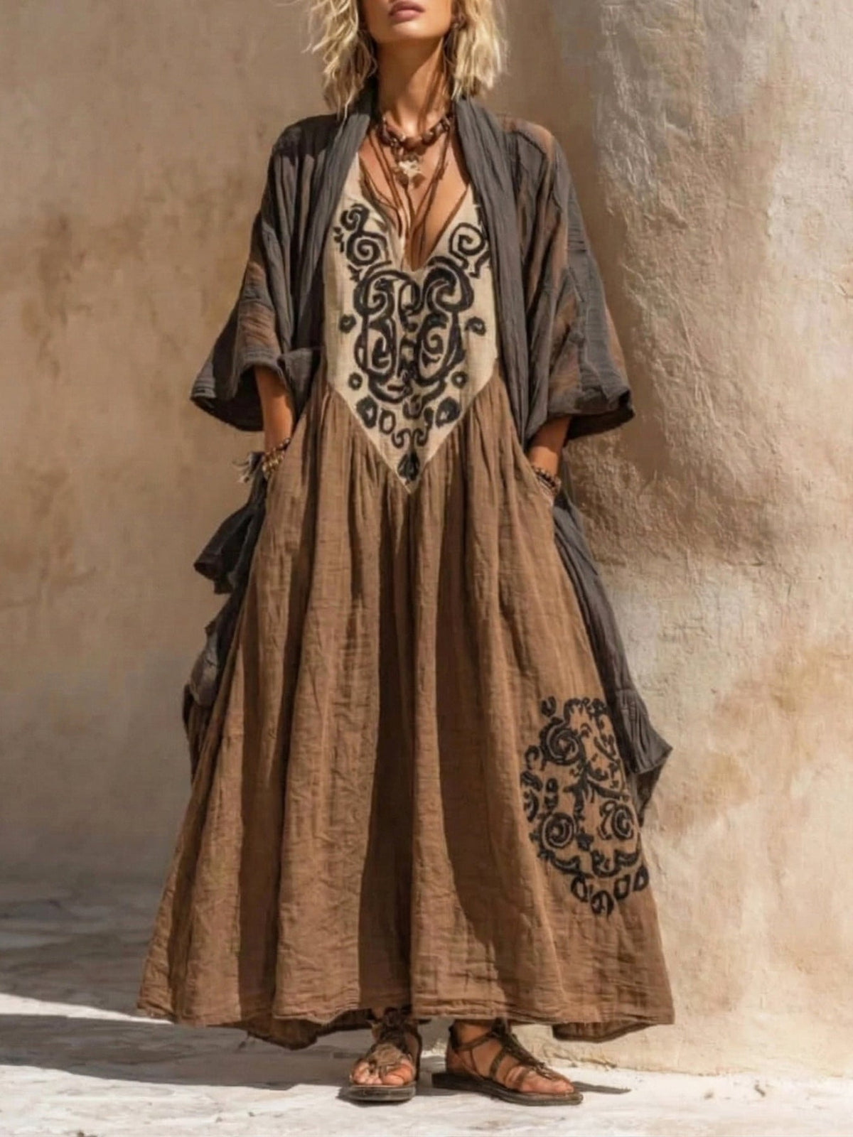Katarina | Conjunto Bohemio de 2 Piezas con Estampado Artístico - OSMARA Fashion - vista 4