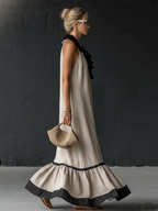 Sofia | Robe longue volantée bicolore