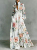 Inês | Vestido Largo Estampado en Línea A