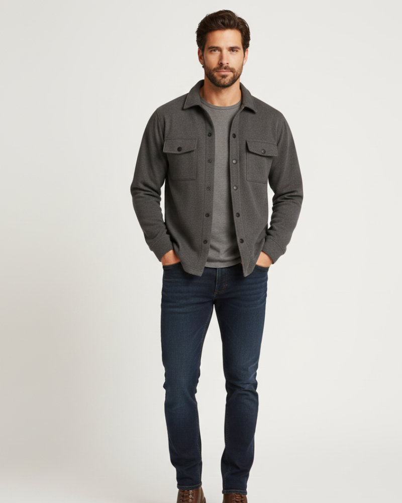 Sobrecamisa de hombre elegante y versátil – chaqueta camisera informal y sofisticada