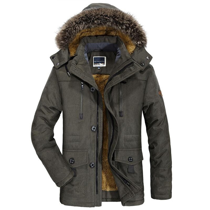 Parka impermeable para hombre con forro polar