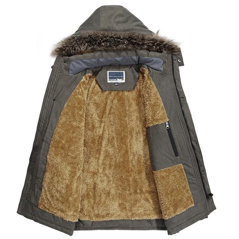 Parka impermeable para hombre con forro polar