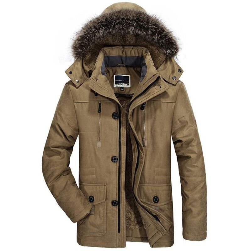 Parka impermeable para hombre con forro polar