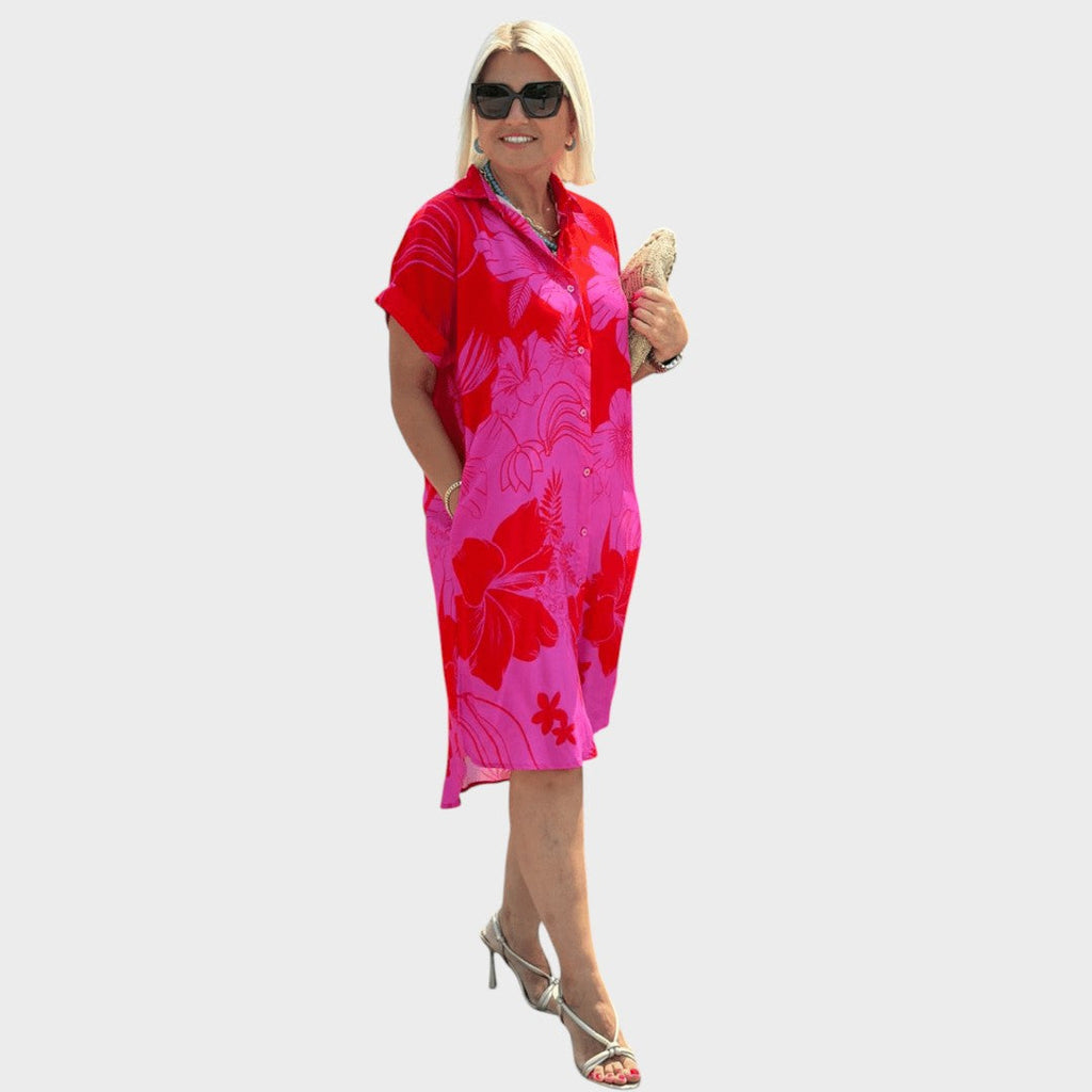 Naomi | Vestido Camisero Con Estampado Floral - OSMARA Fashion - vista 3