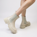 Cynthia - Botines de Montar Chelsea Mujer Negras Suela Gruesa