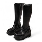 Sherley - Botas de Montar Plataforma Mujer Negras