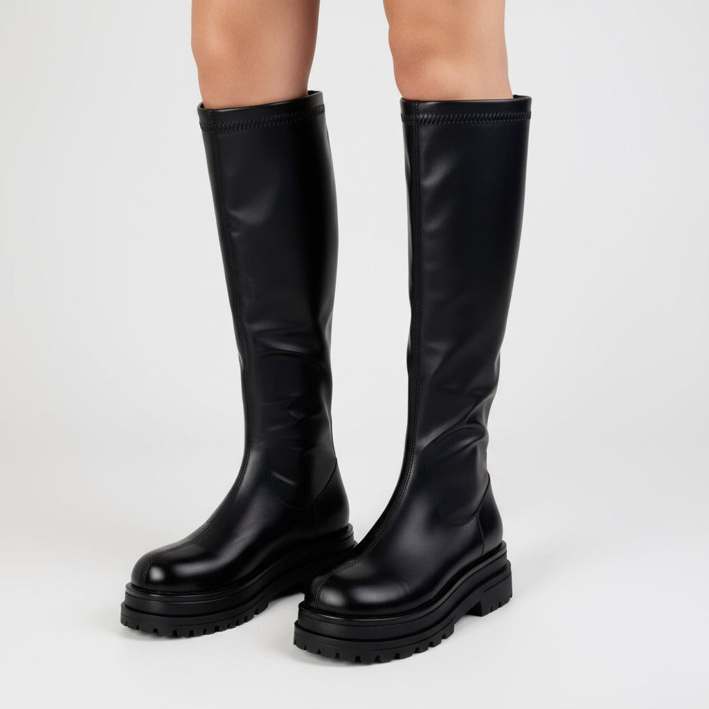 Ilona - Botas de Montar Plataforma con Cierre Trasero Mujer