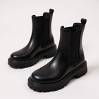 Cynthia - Botines de Montar Chelsea Mujer Negras Suela Gruesa