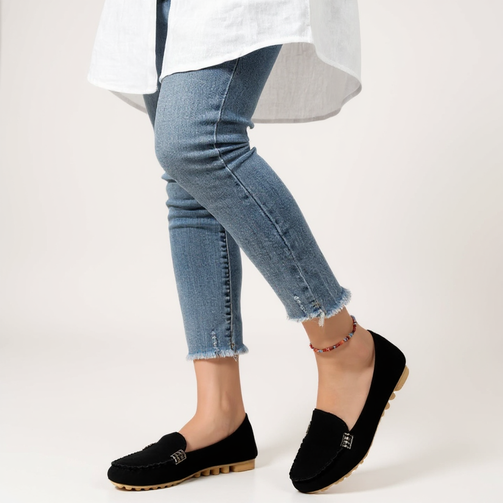 Iris - Mocasines Mujer Flexible Antideslizante Y Detalles Hebilla Chic