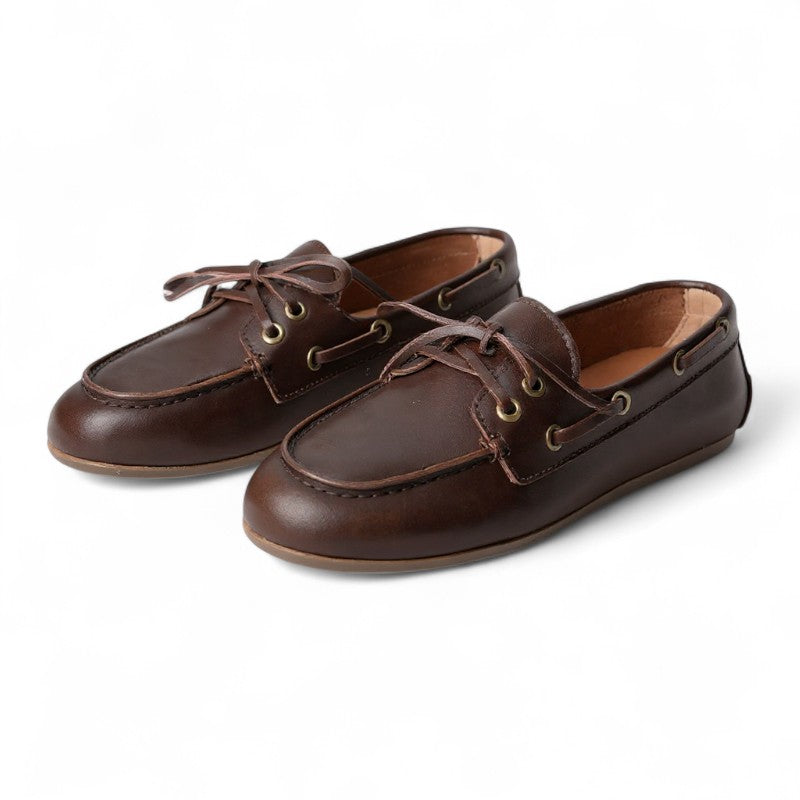 Avy - Mocasín Mujer Plano Estilo Náutico Con Cordones Clásicos Flexible