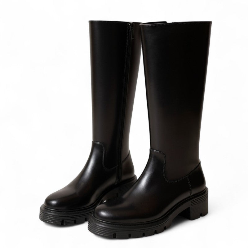 Dalyne - Botas de Montar Mujer Negras Lisos y Elegantes