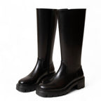 Dalyne - Botas de Montar Mujer Negras Lisos y Elegantes