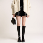 Dalyne - Botas de Montar Mujer Negras Lisos y Elegantes