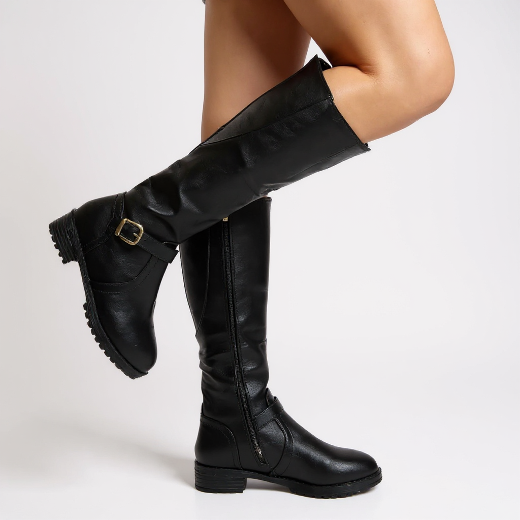 Spirit - Botas de Montar Negras Mujer de Hebilla Metálico