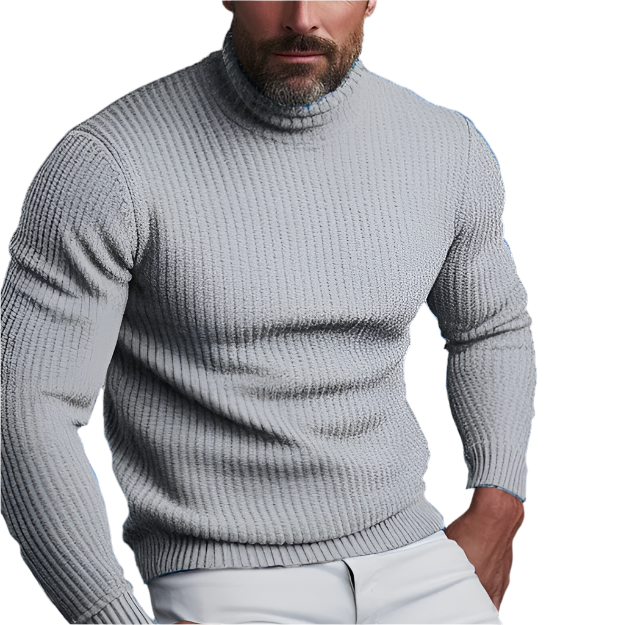 Suéter de cuello alto para hombres - Elegante y lujoso