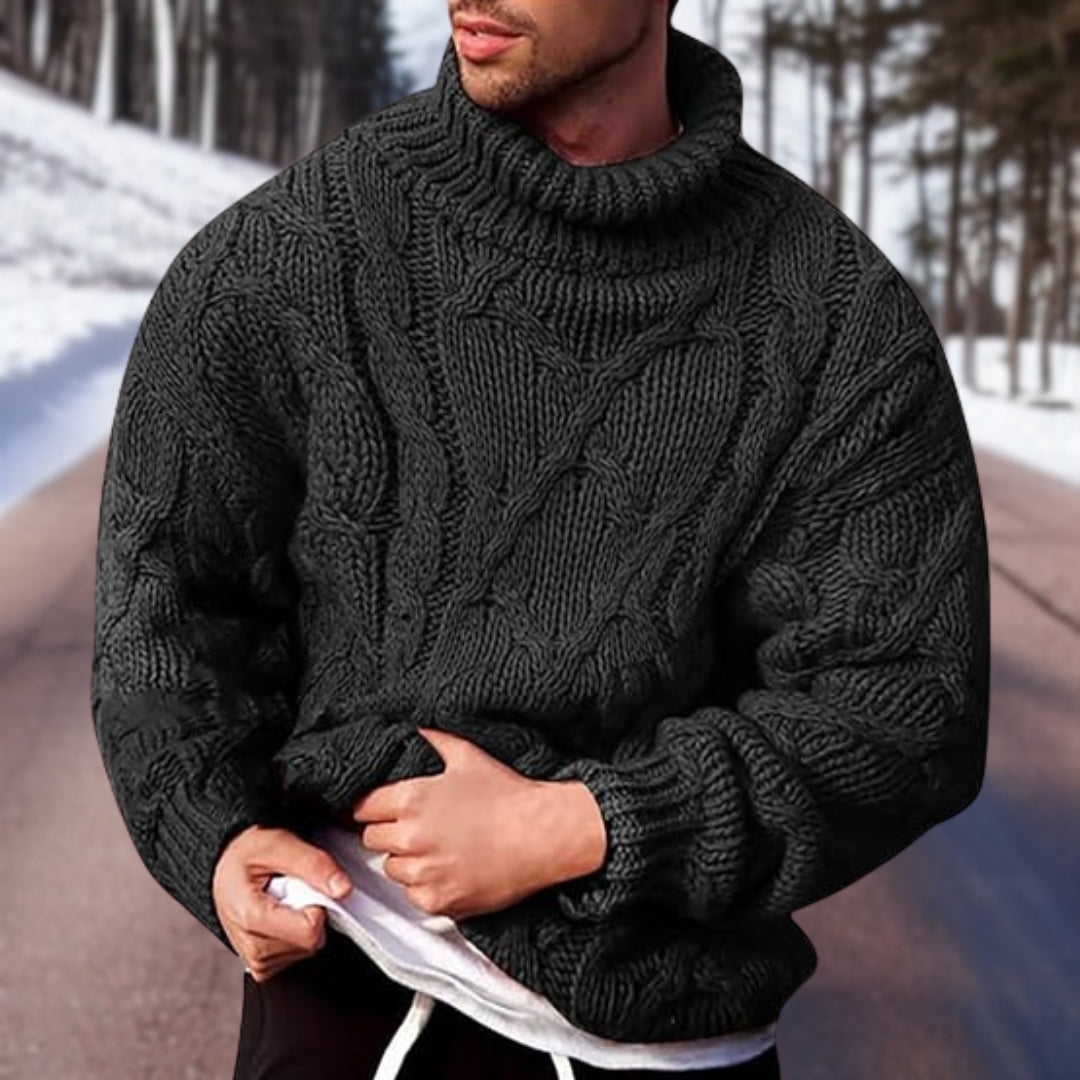 Suéter cálido de cuello alto para hombre: confort superior para el invierno