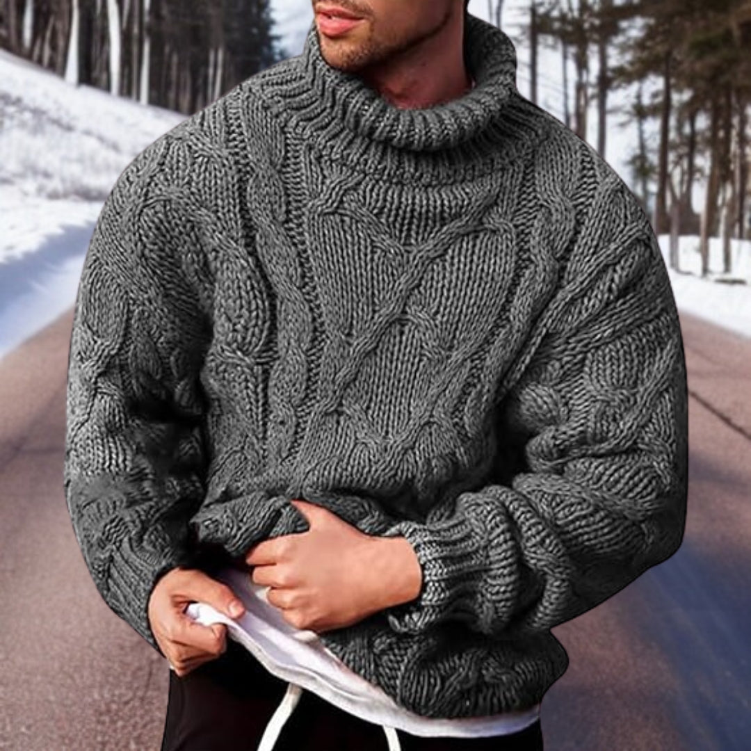 Suéter cálido de cuello alto para hombre: confort superior para el invierno