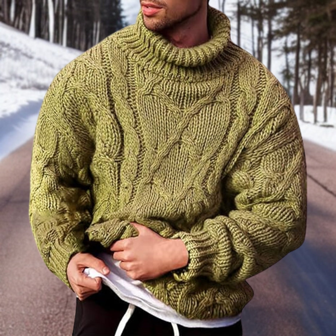 Suéter cálido de cuello alto para hombre: confort superior para el invierno