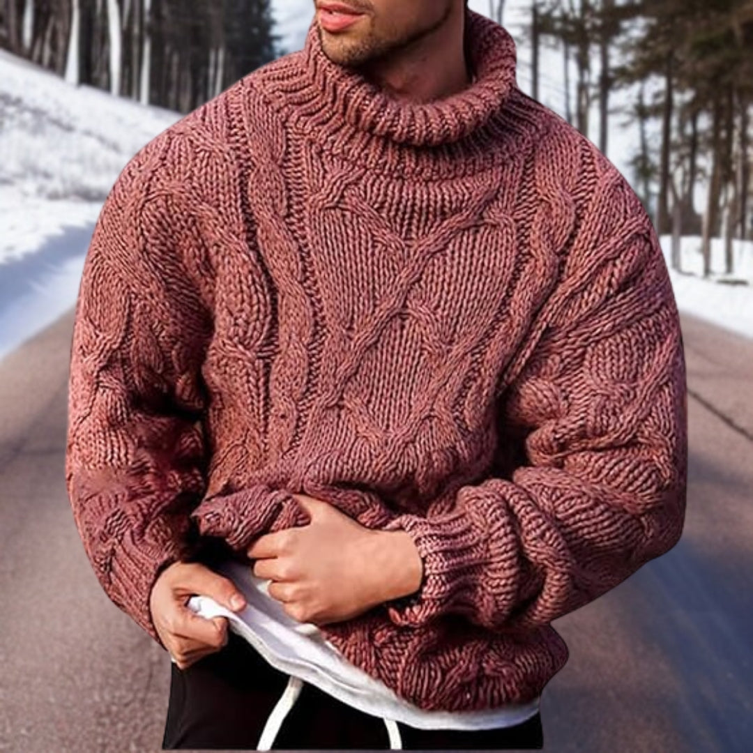 Suéter cálido de cuello alto para hombre: confort superior para el invierno