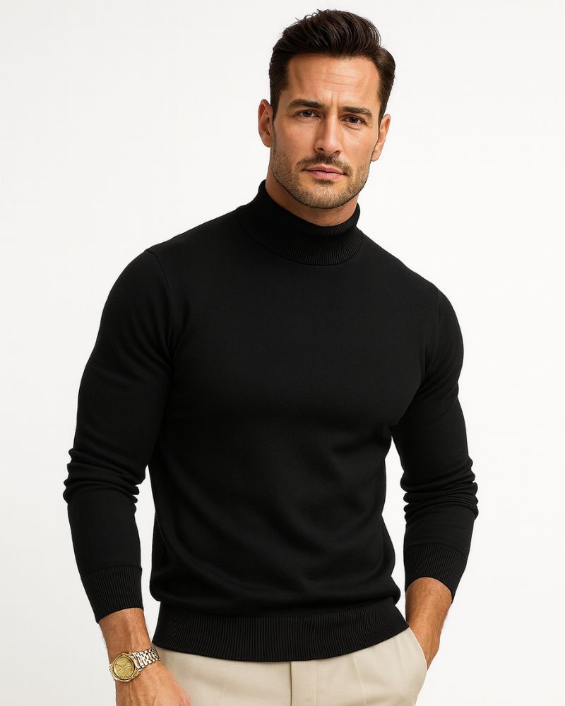 Jersey de cuello alto para hombre Leonardo – Estilo moderno y confort elegante