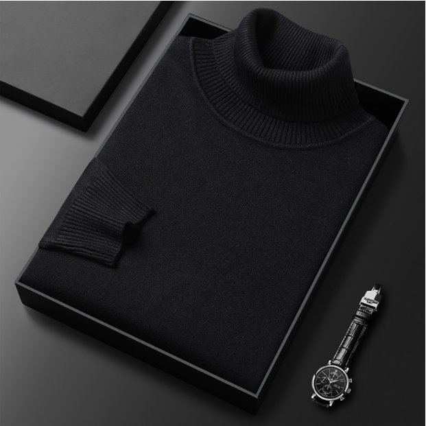 Suéter de cuello alto para hombre cómodo y elegante