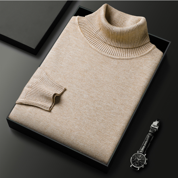 Suéter de cuello alto para hombre cómodo y elegante