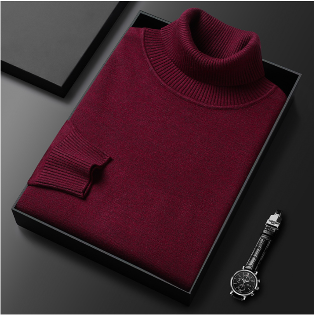 Suéter de cuello alto para hombre cómodo y elegante