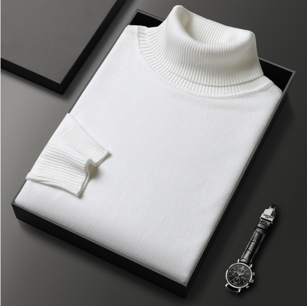 Suéter de cuello alto para hombre cómodo y elegante
