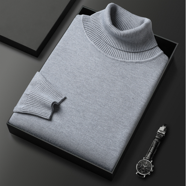 Suéter de cuello alto para hombre cómodo y elegante