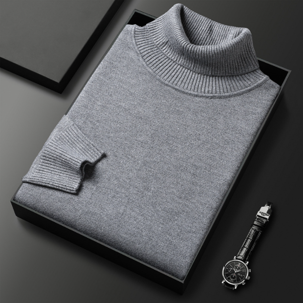 Suéter de cuello alto para hombre cómodo y elegante