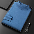 Suéter de invierno de punto para hombre, con cuello alto y media cremallera, elegante