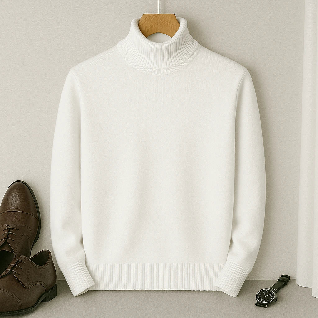 Suéter elegante de cuello alto para hombre – Calidez y confort atemporales