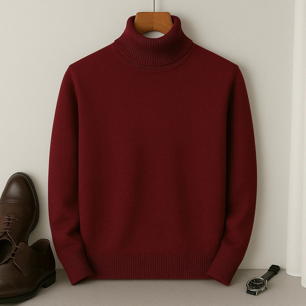 Suéter elegante de cuello alto para hombre – Calidez y confort atemporales