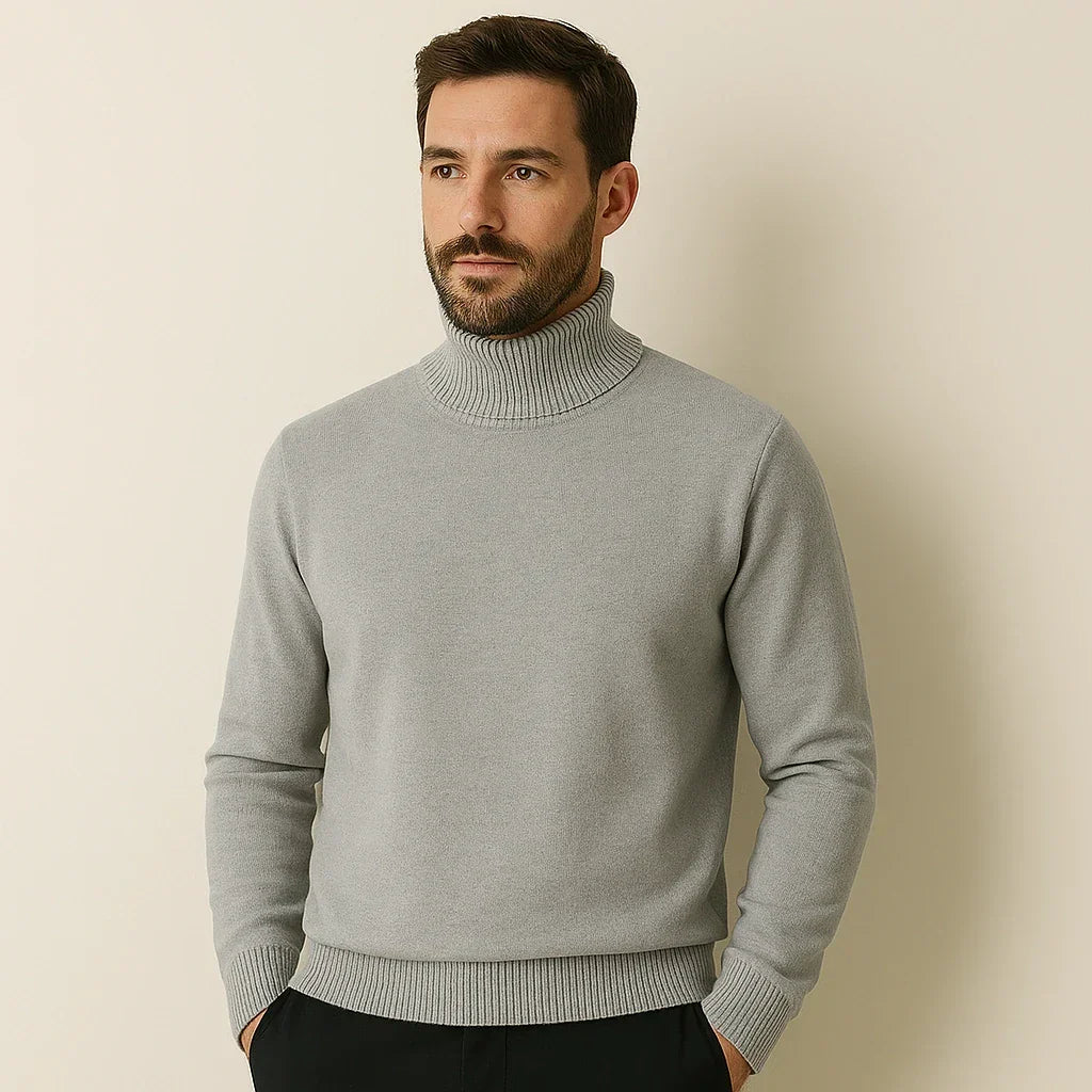 Suéter elegante de cuello alto para hombre – Calidez y confort atemporales