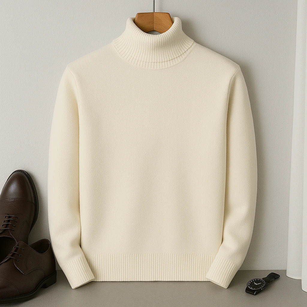 Suéter elegante de cuello alto para hombre – Calidez y confort atemporales