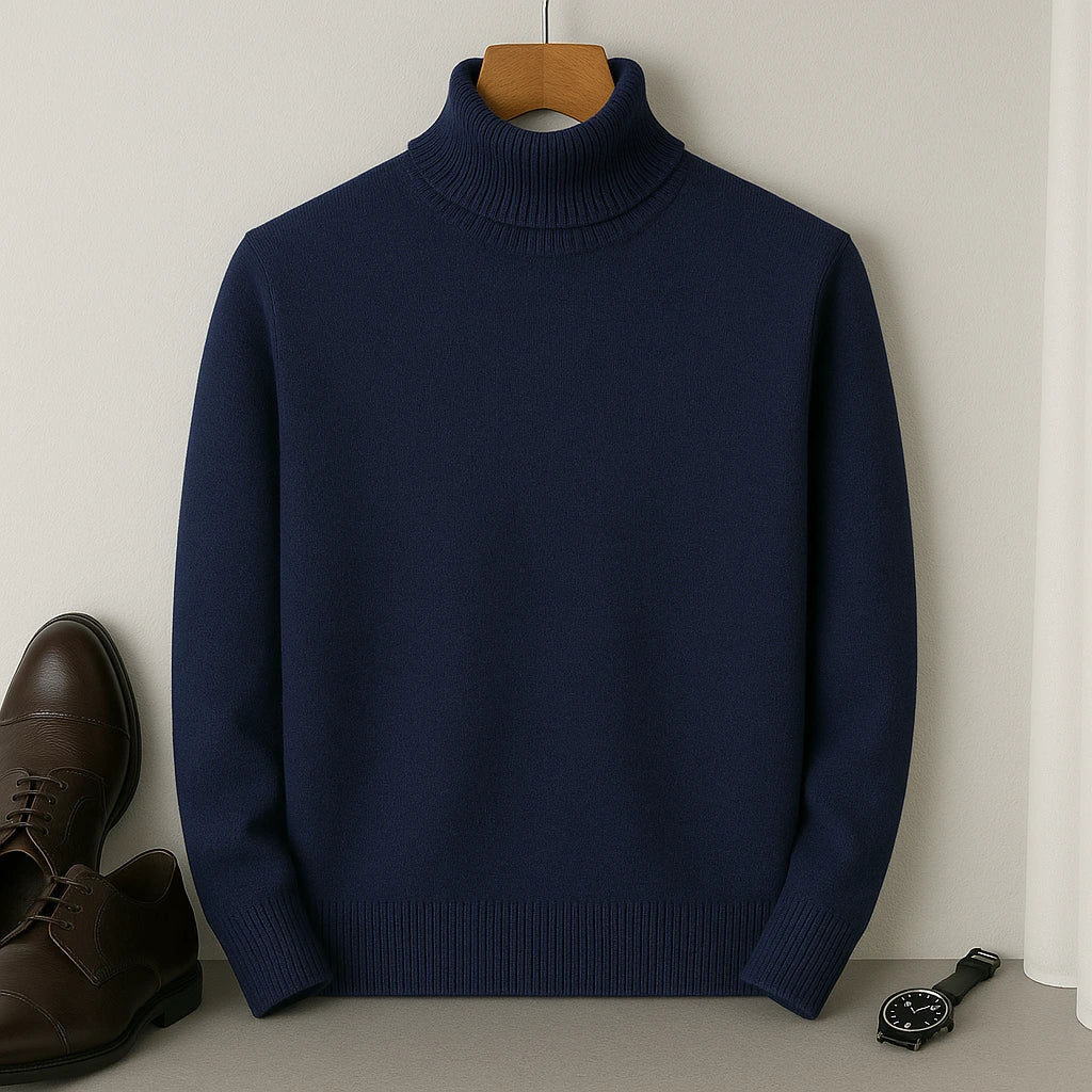 Suéter elegante de cuello alto para hombre – Calidez y confort atemporales