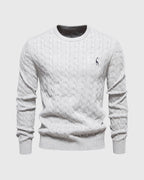 Jersey de punto trenzado para hombre – Estilo otoñal elegante
