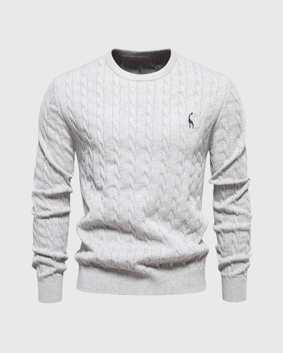 Jersey de punto trenzado para hombre – Estilo otoñal elegante