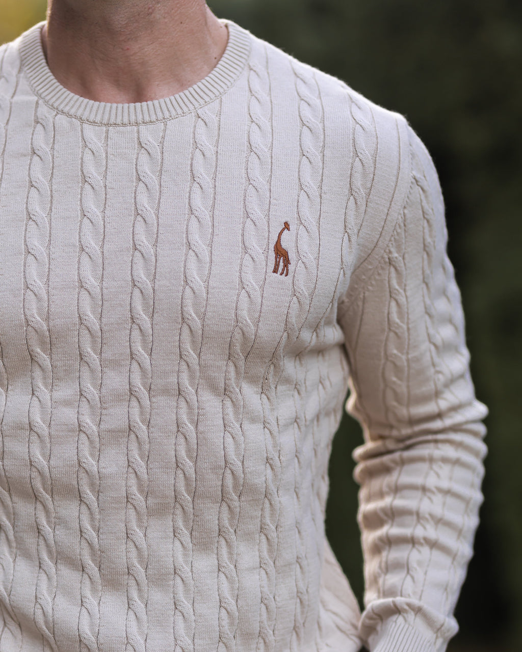 Jersey de punto trenzado para hombre – Estilo otoñal elegante