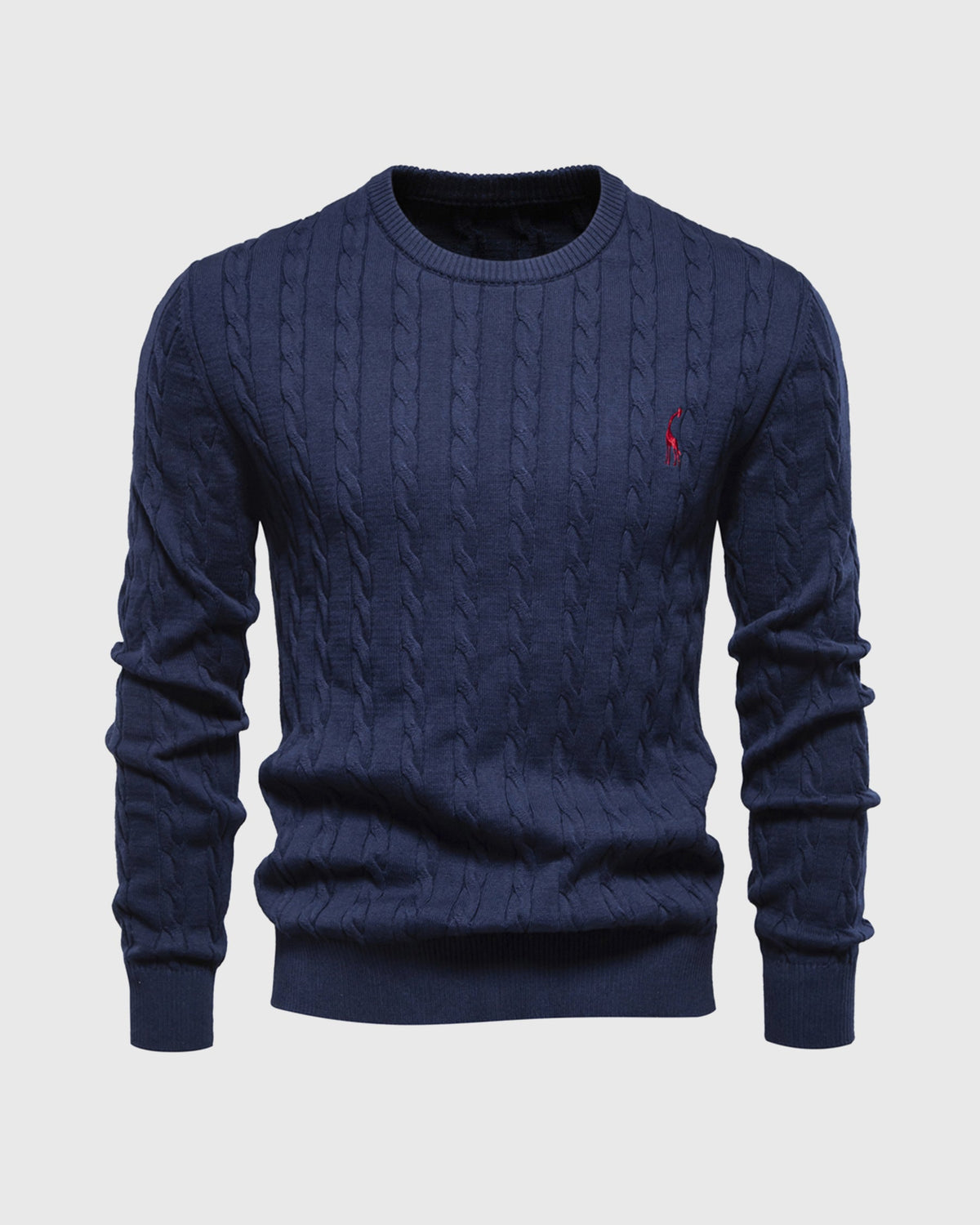 Jersey de punto trenzado para hombre – Estilo otoñal elegante