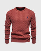 Jersey de punto trenzado para hombre – Estilo otoñal elegante