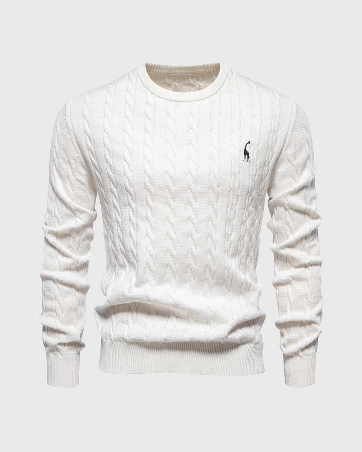 Jersey de punto trenzado para hombre – Estilo otoñal elegante