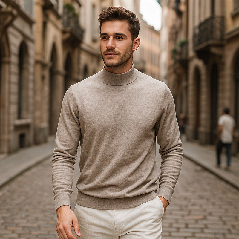 Suéter de hombre elegante con cuello recto Lenox